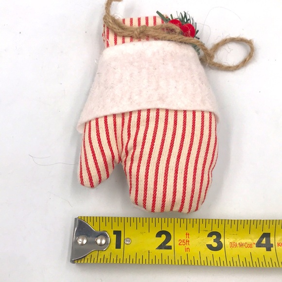 Farmhouse Red/White Plaid Mitten/Sack Ornament Bundle Set of 2 - Picture 4 of 8